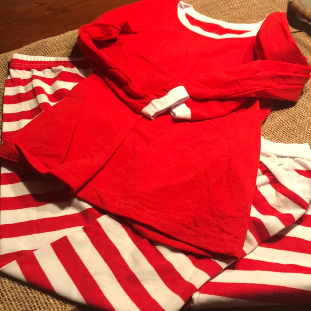 Red and white stripe pjs